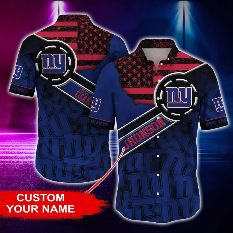 New York Giants Personalized Button Shirt and T-Shirt