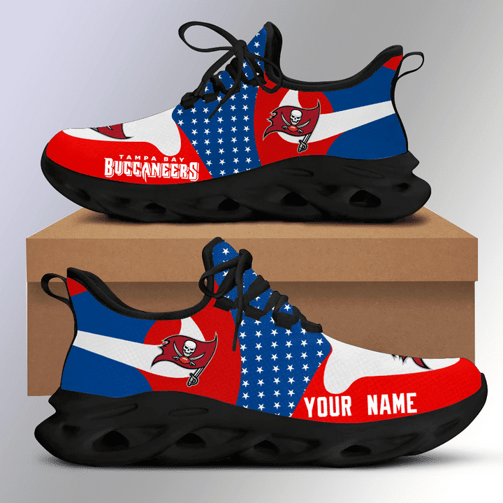 Tampa Bay Buccaneers Personalized Yezy Running Sneakers Side View