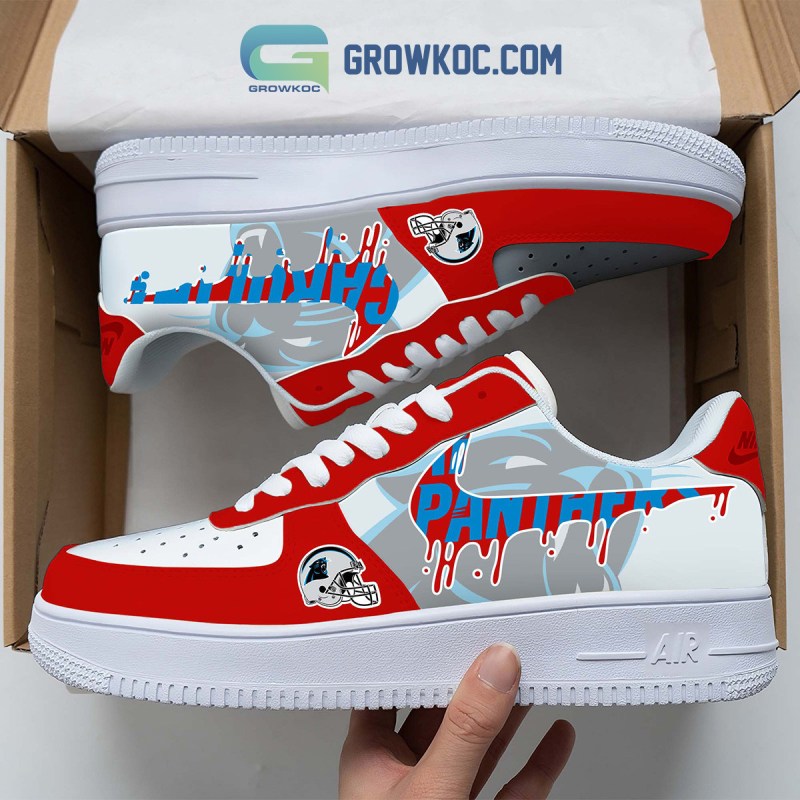 Side view of Carolina Panthers Personalized AF1-1 Shoes