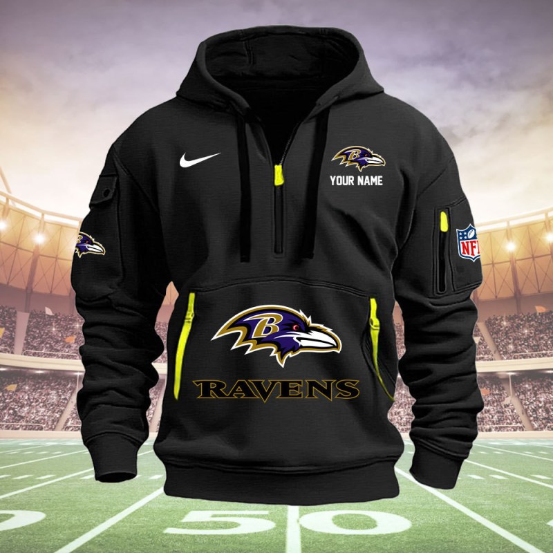 Baltimore Ravens Quarter Zip Hoodie