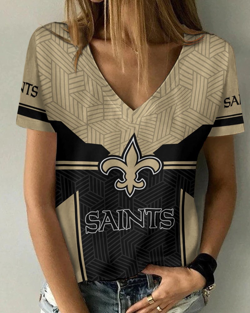 New Orleans Saints Summer V-Neck T-Shirt
