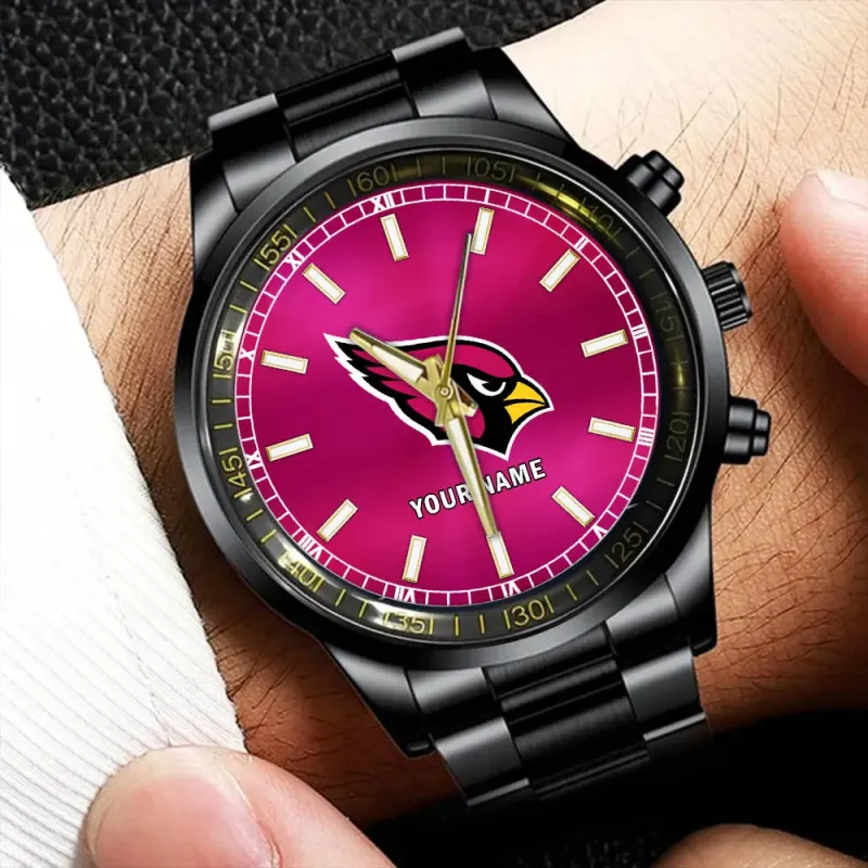 Arizona Cardinals NFL Personalized Black Watch