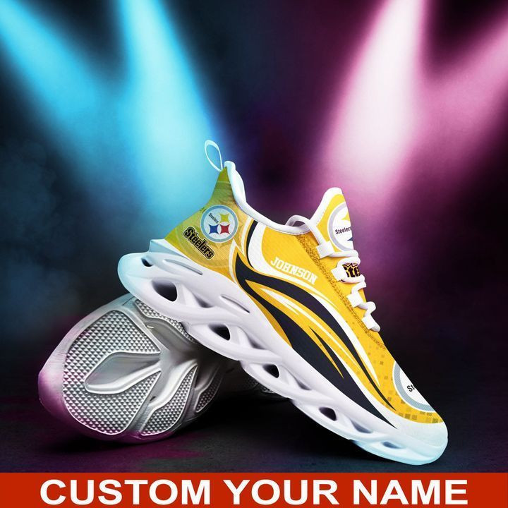 Pittsburgh Steelers Yezy Running Sneakers 119 Rear View
