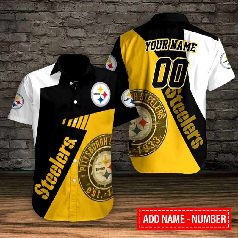 Pittsburgh Steelers Personalized Button Shirt BB716 Size Chart