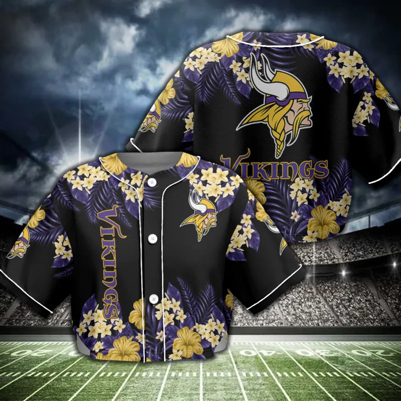 Minnesota Vikings Crop Top Baseball Jersey