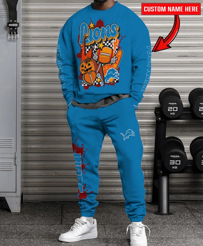 Detroit Lions Halloween Collection Sweatshirt and Sweatpants Set