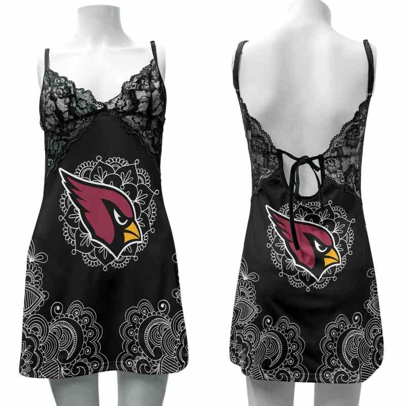 Arizona Cardinals Lace Back Strap Slip Dress