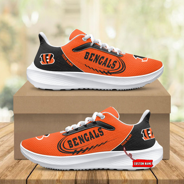 Cincinnati Bengals Lightweight Patch Decor Running Shoes