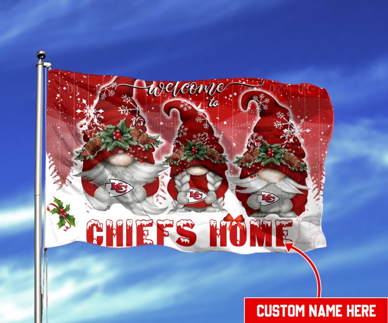 Kansas City Chiefs Christmas Personalized Flag