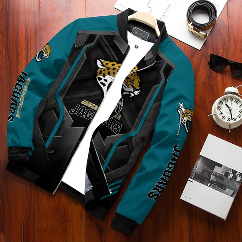 Jacksonville Jaguars Personalized Bomber Jacket Side