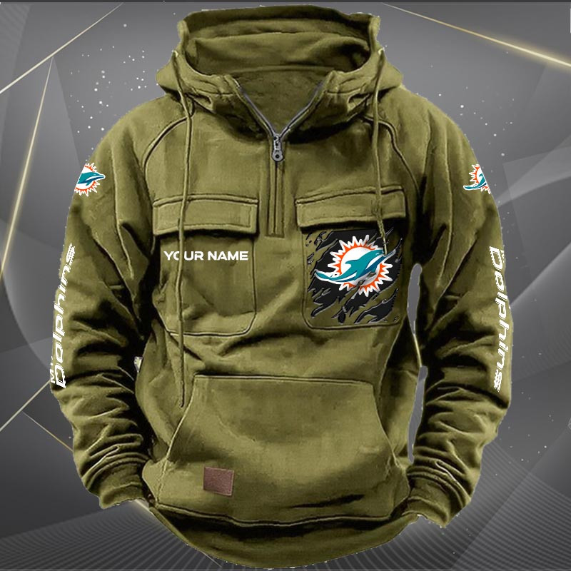 Comfortable Miami Dolphins Zip Hoodie