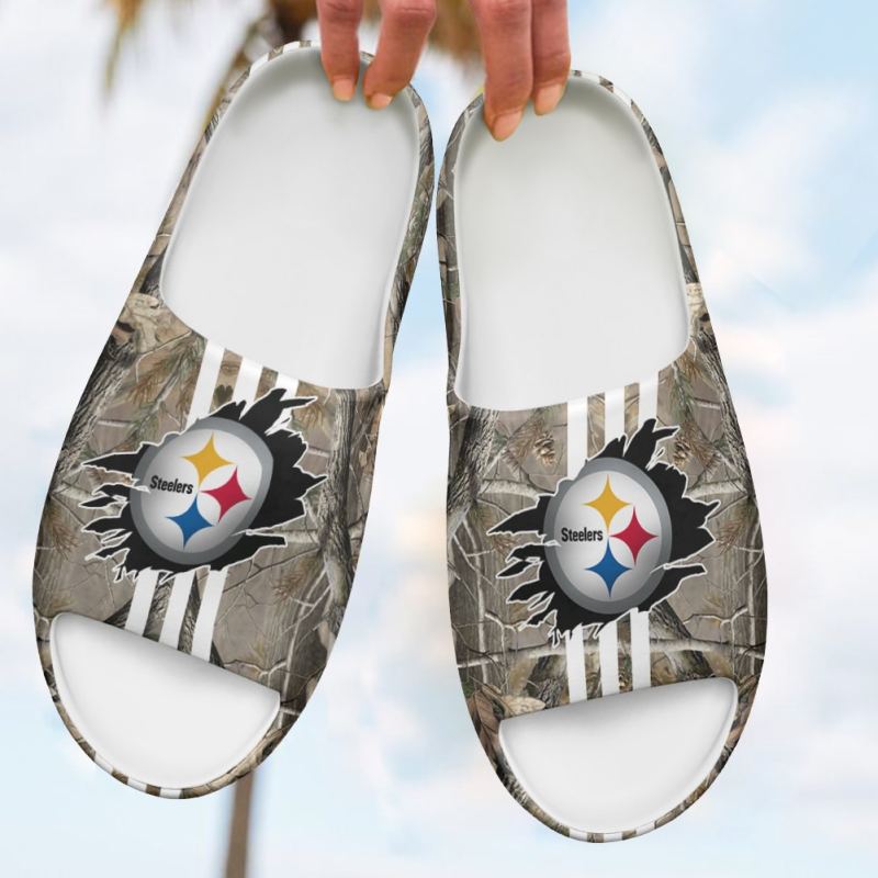 Pittsburgh Steelers Yeezy Slippers Front View