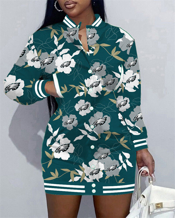 Philadelphia Eagles Women's Button Down Jacket Dress