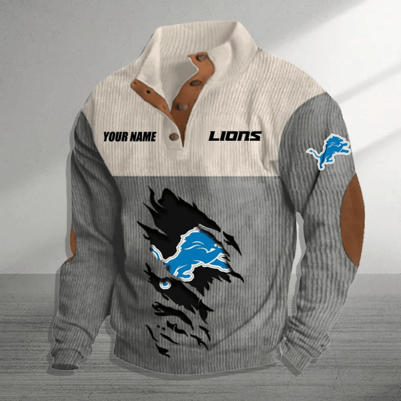Detroit Lions Colorful Stand Collar Sweatshirt Image 4