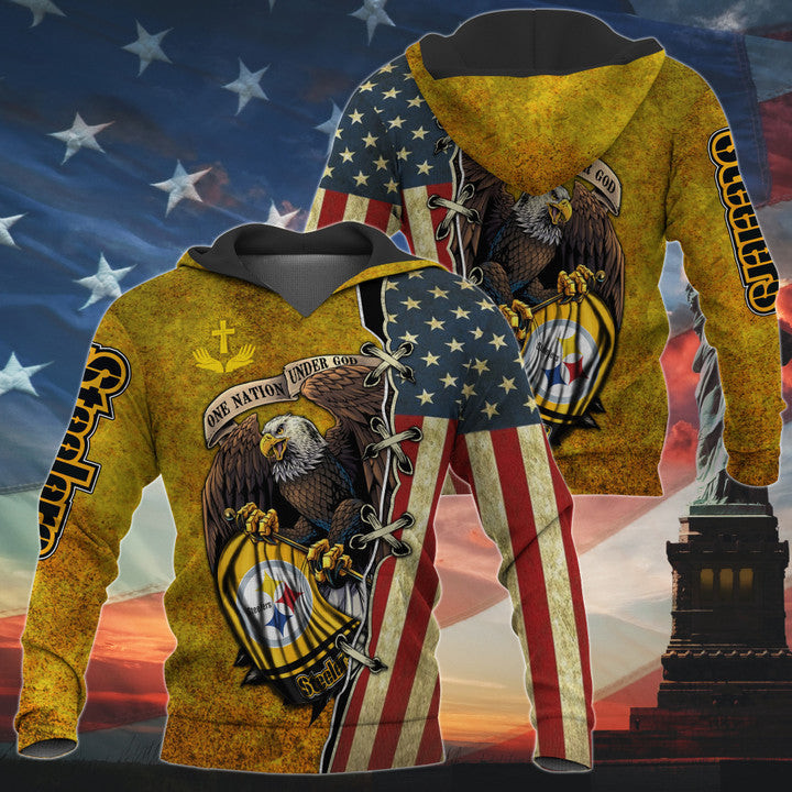 One Nation Under God Pittsburgh Steelers Hoodie