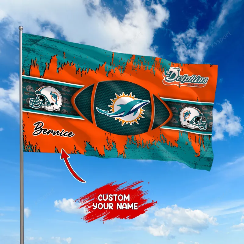 Miami Dolphins Personalized Flag