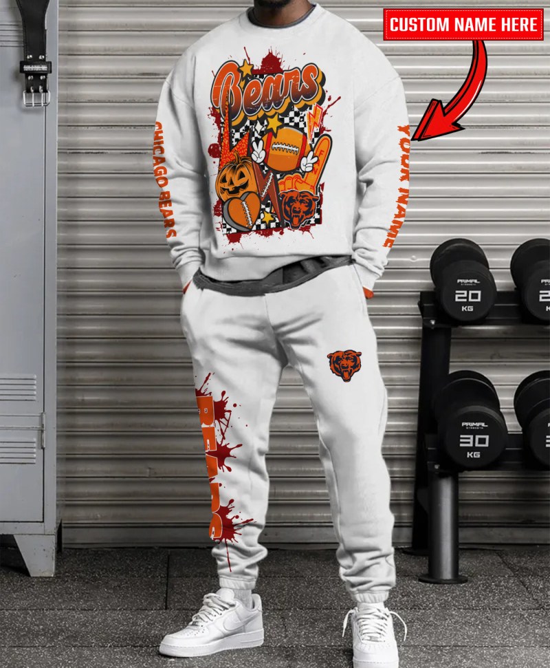Chicago Bears Halloween Collection Unisex Sweatshirt and Sweatpants Set