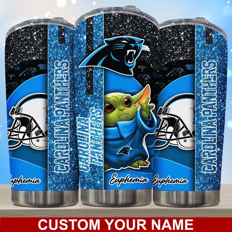 Carolina Panthers Personalized Tumbler Side