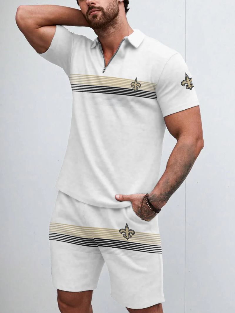 New Orleans Saints Limited Edition Zip Polo Shirt and Shorts