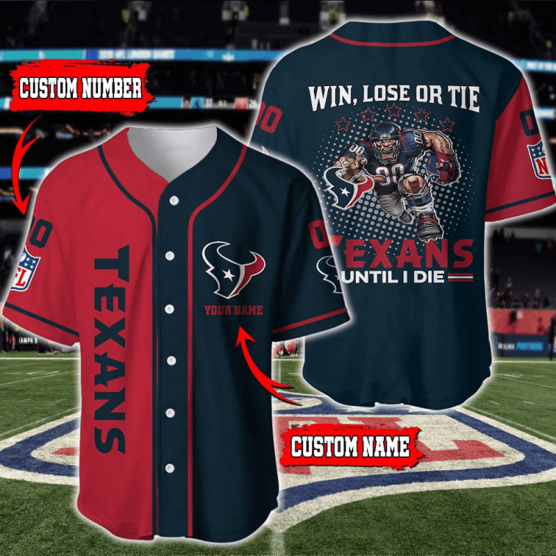 Houston Texans Personalized Baseball Jersey