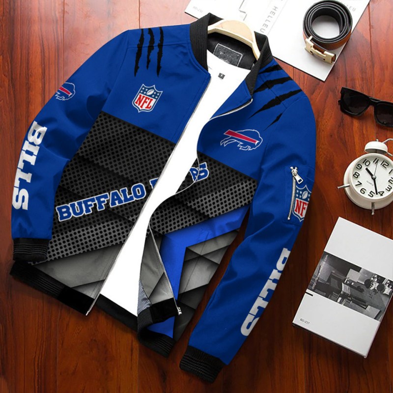 Buffalo Bills Personalized Bomber Jacket Back View