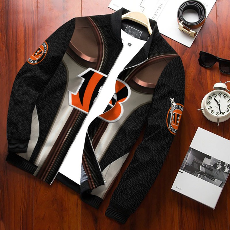 Cincinnati Bengals Bomber Jacket Back View