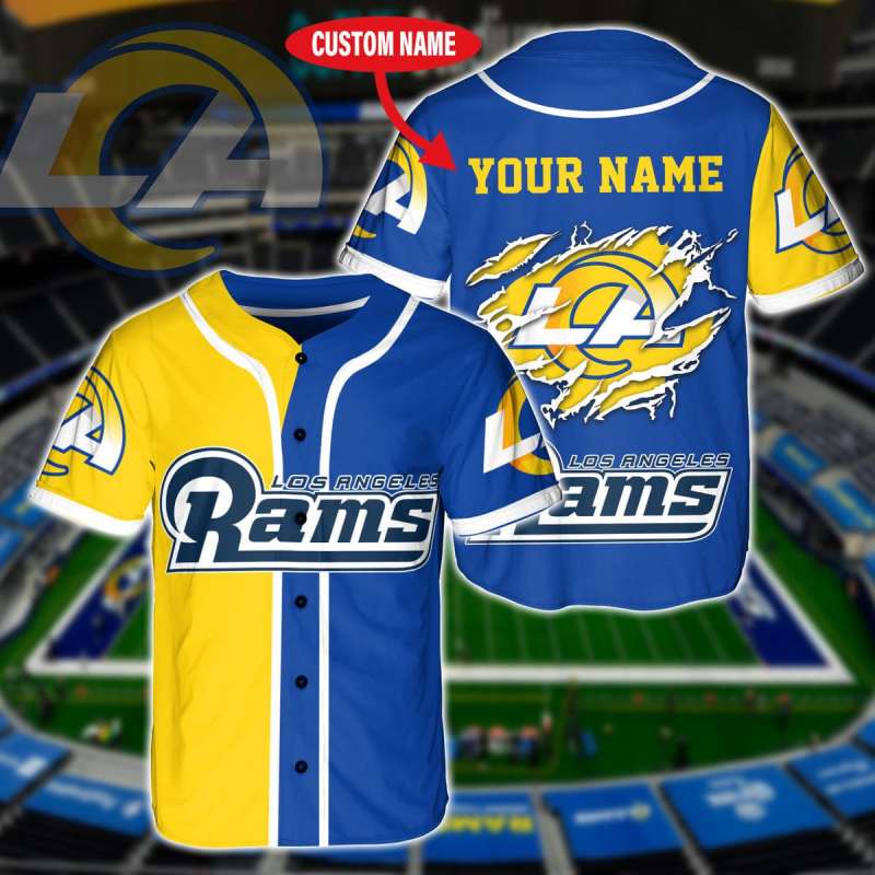 Los Angeles Rams Personalized Baseball Jersey