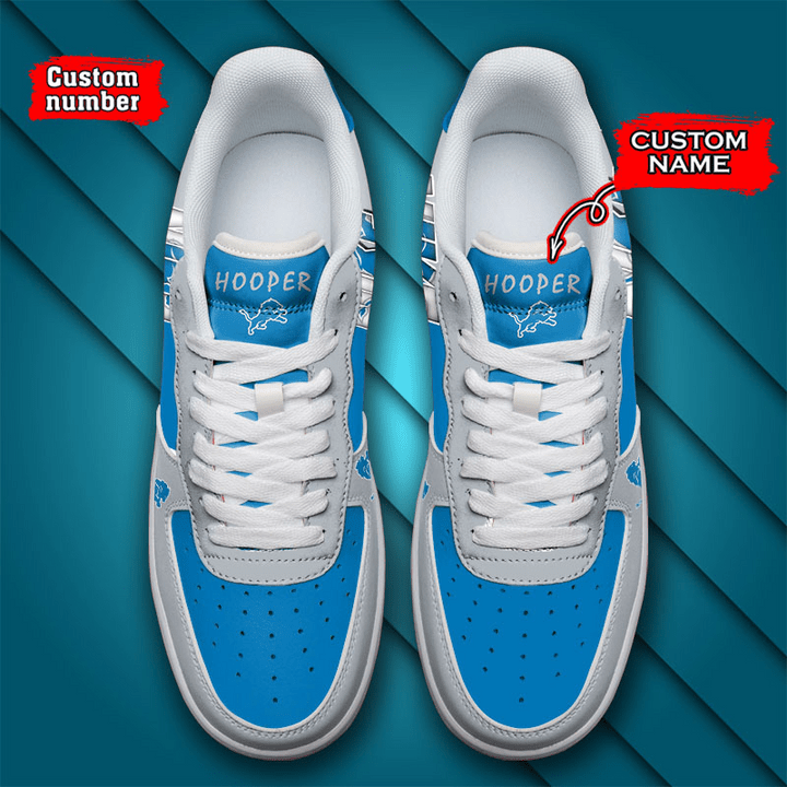 NFL Detroit Lions Custom Name Number Air Force 1 Sneaker