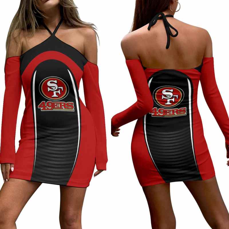 San Francisco 49ers Halter Lace-up Dress