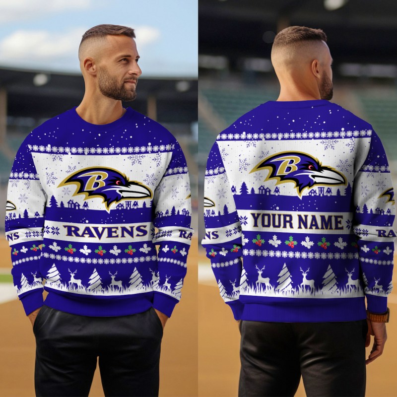 Baltimore Ravens Ugly Christmas Sweater - Outdoor 4