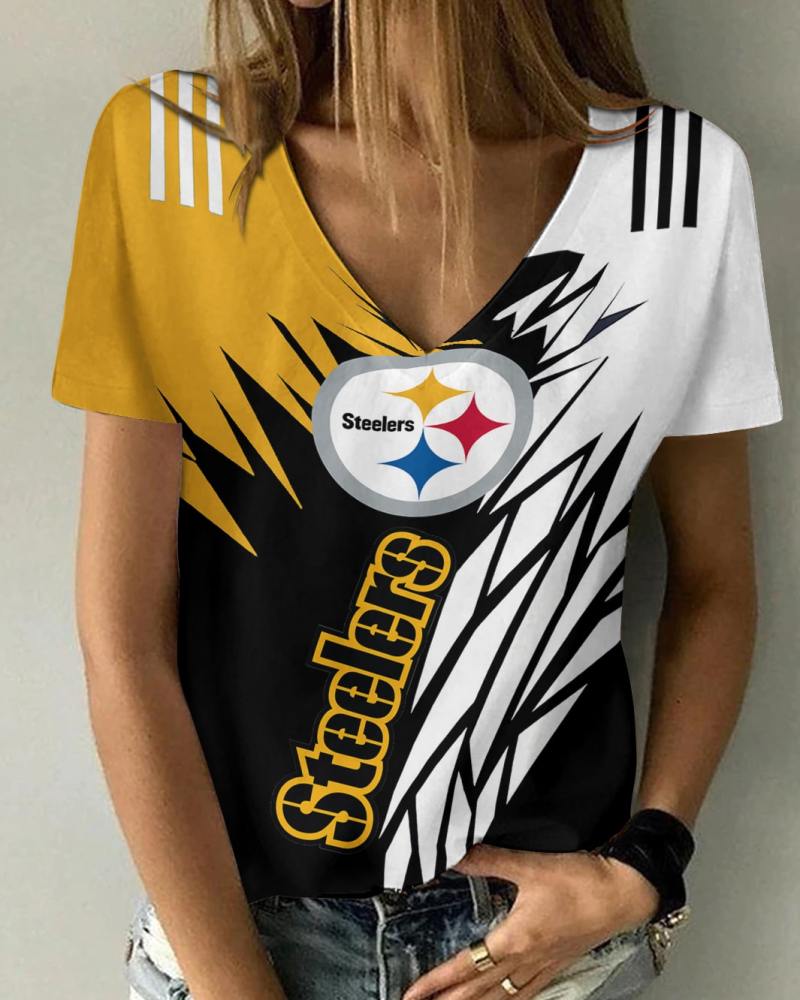 Pittsburgh Steelers V-Neck Women T-Shirt - Image 1