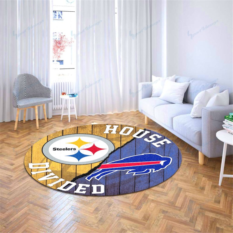 Pittsburgh Steelers vs Buffalo Bills Round Rug