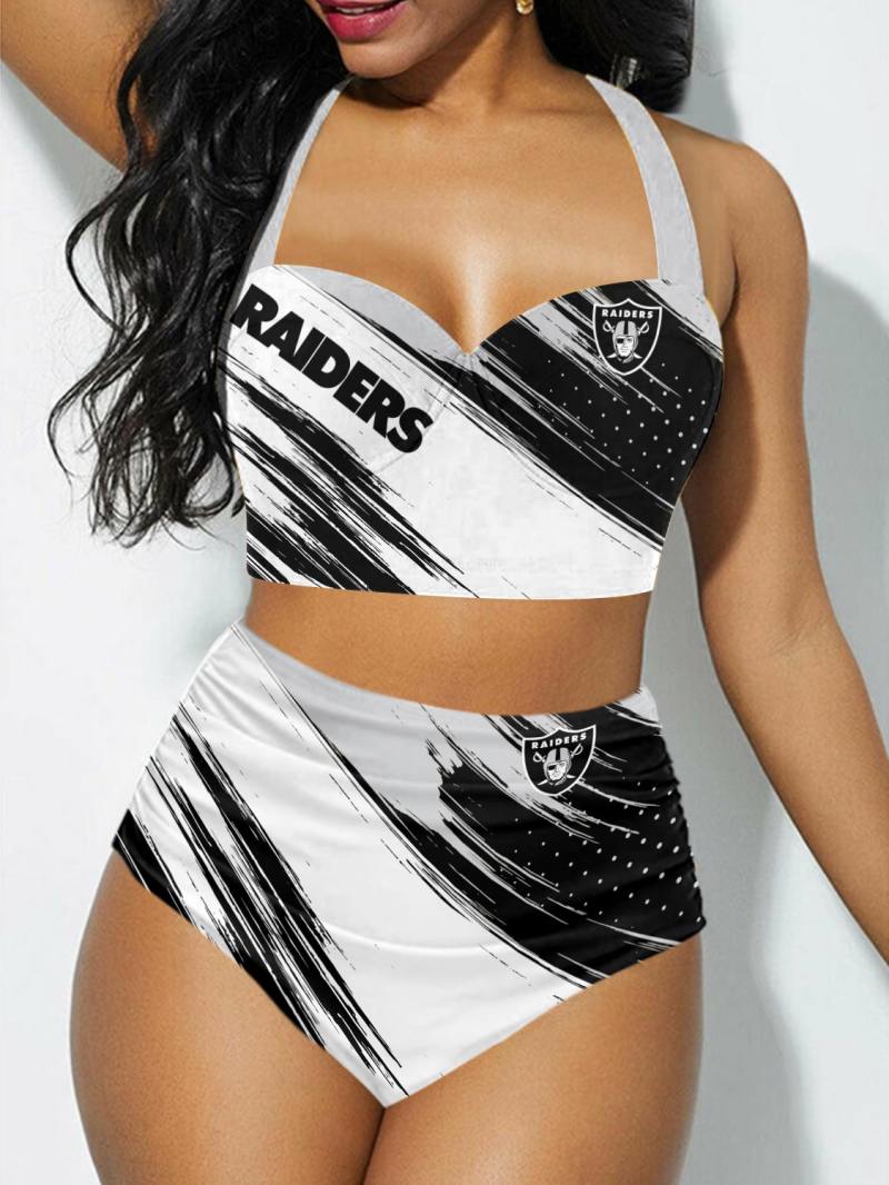Las Vegas Raiders Sexy Print Bikini Swimsuit