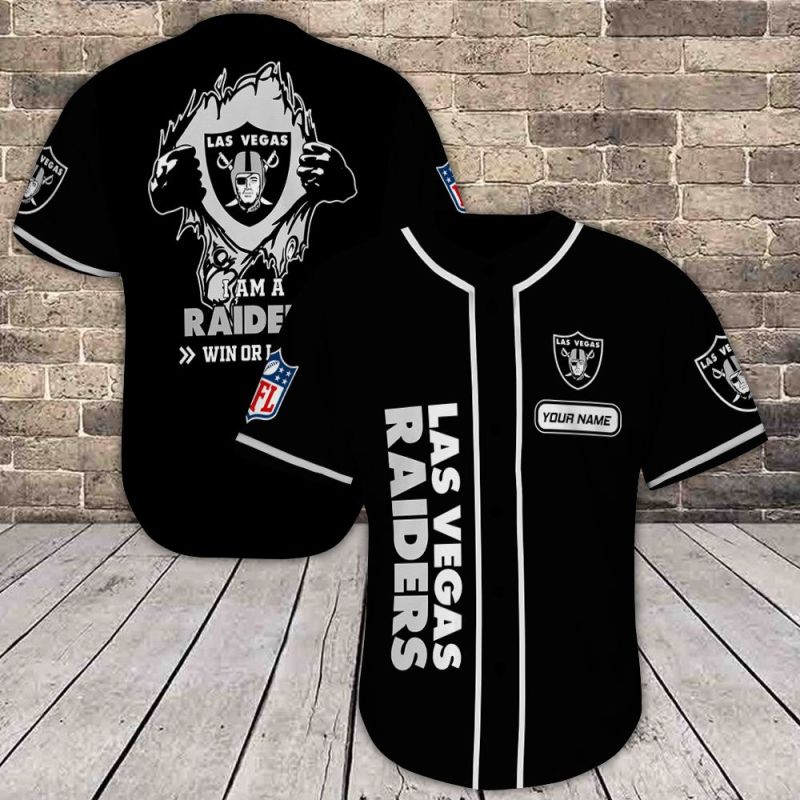 Las Vegas Raiders Personalized Baseball Jersey