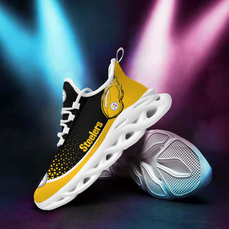 Pittsburgh Steelers Yezy Running Sneakers Back View