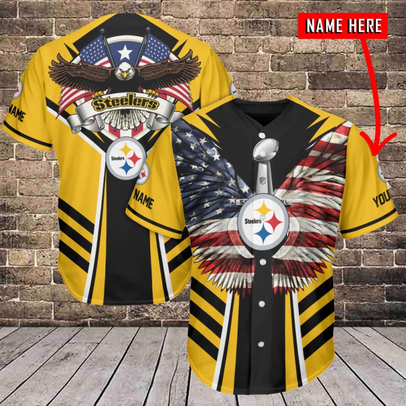 Pittsburgh Steelers Personalized Baseball Jersey