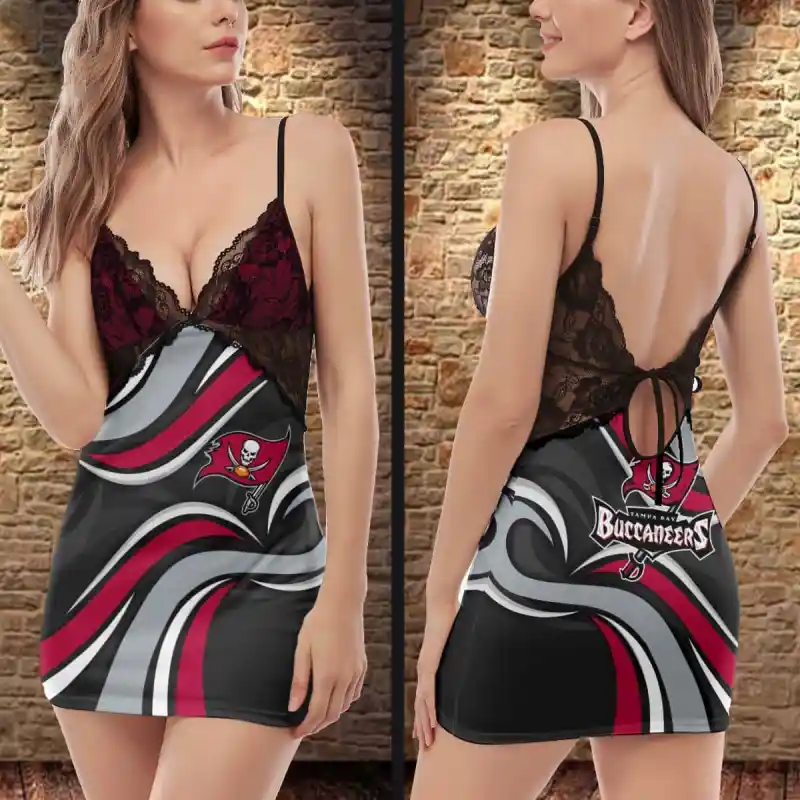 Tampa Bay Buccaneers Lace Back Strap Slip Dress Image 2