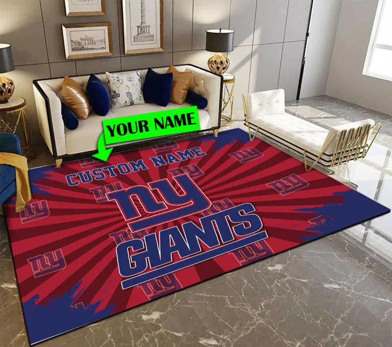 New York Giants Personalized Premium Rectangle Rug