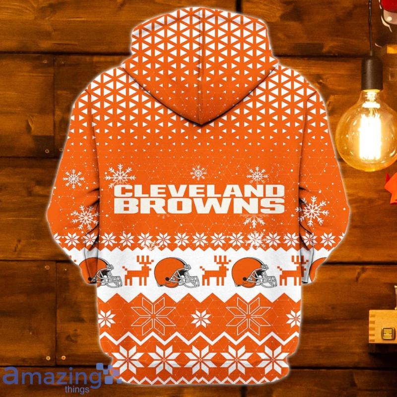 Cleveland Browns Christmas Hoodie Back View