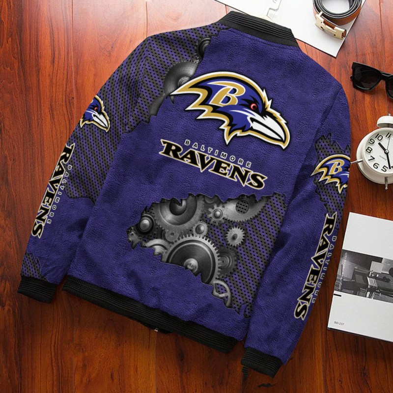 Baltimore Ravens Personalized Bomber Jacket Back View