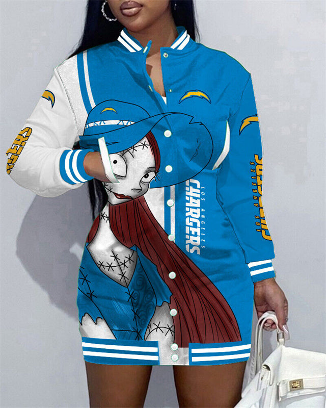Los Angeles Chargers Women Button Down Jacket Dress