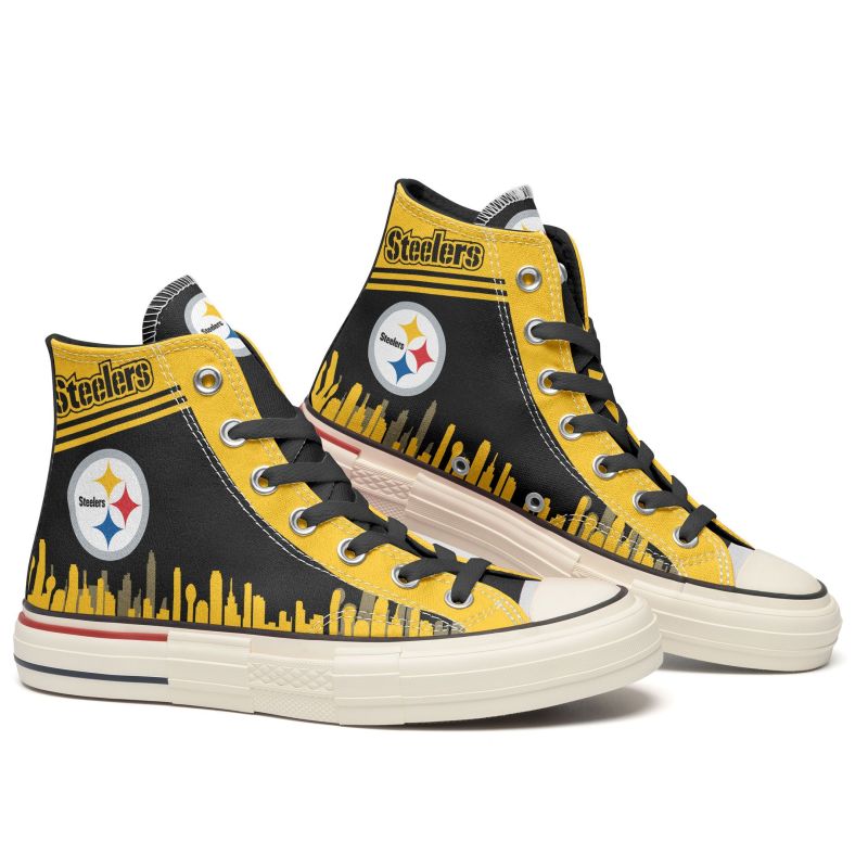 Pittsburgh Steelers High Top Shoes Back View