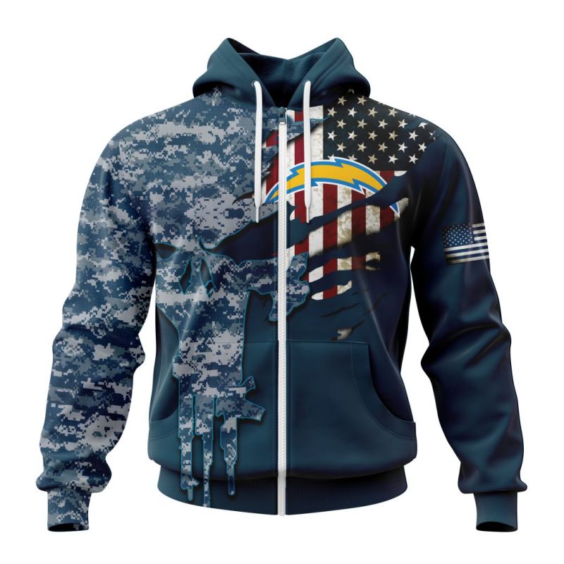Los Angeles Chargers Zip Hoodie Front View
