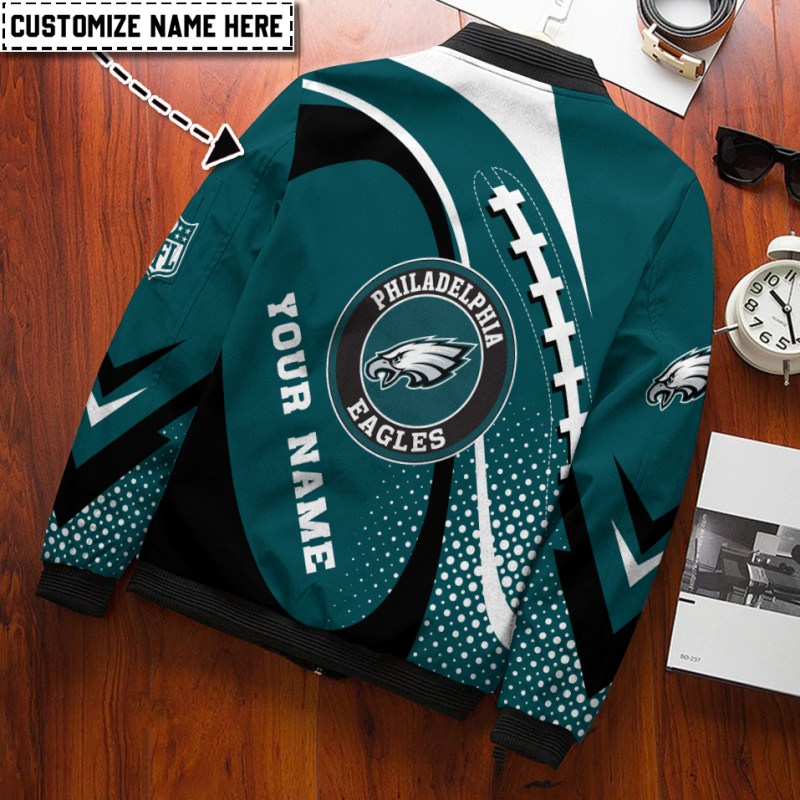 Philadelphia Eagles Bomber Jacket Back View