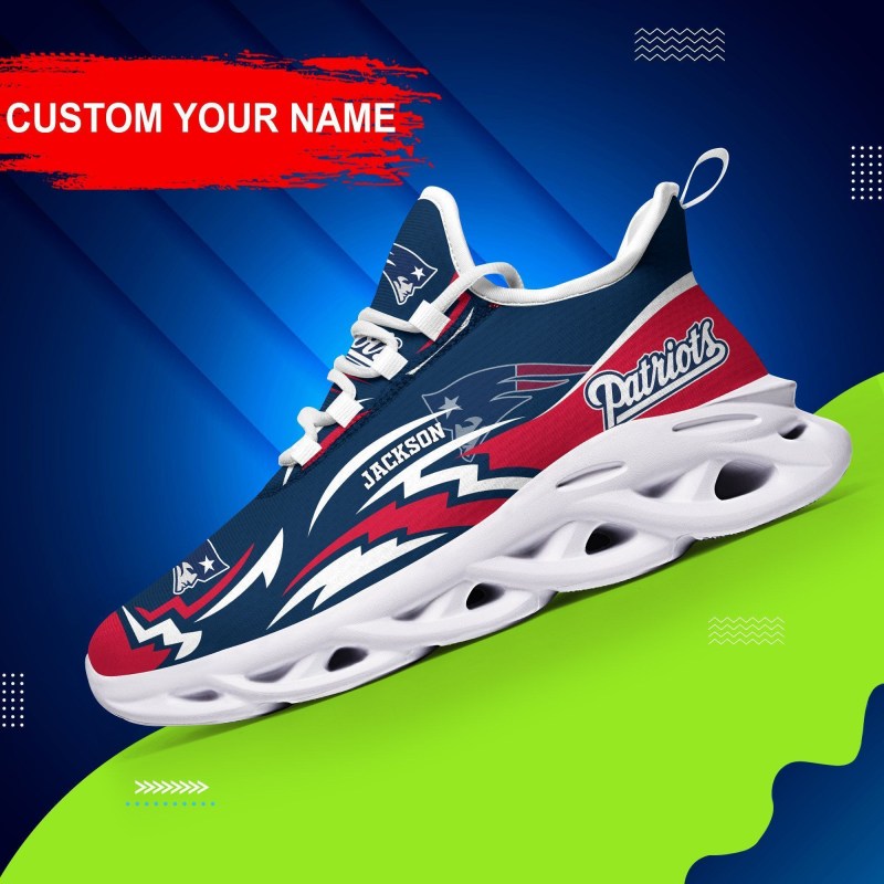 New England Patriots Personalized Yezy Running Sneakers Side View