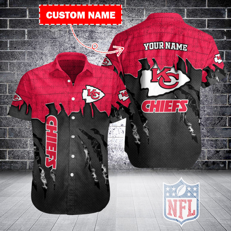 Kansas City Chiefs Personalized Button Shirt BB344 Sizing Chart