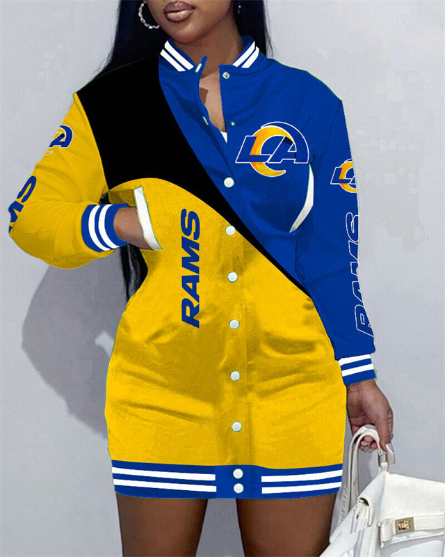 Los Angeles Rams Women Button Down Jacket Dress
