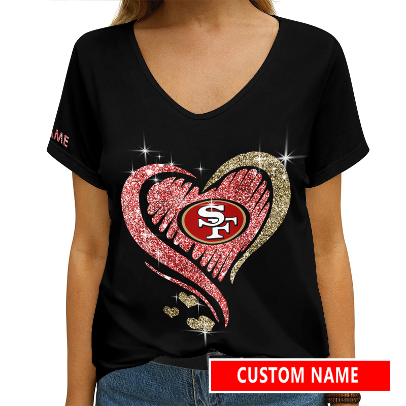 Custom 49ers V-neck T-shirt