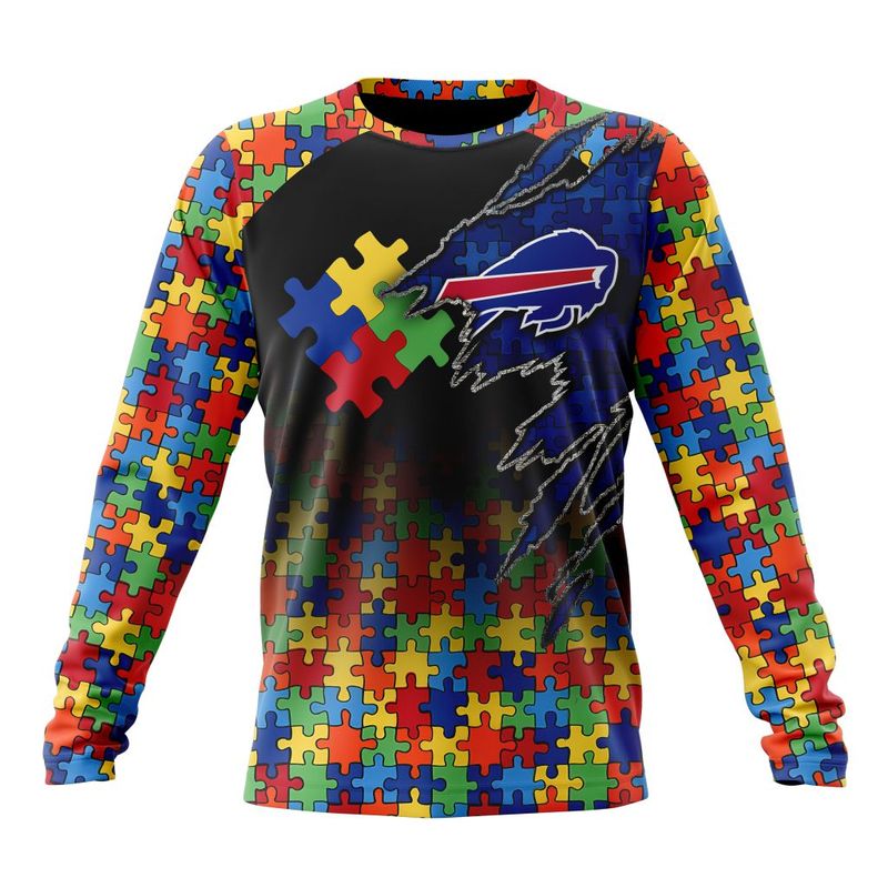 Buffalo Bills Special Autism Awareness Design Hoodie Image 4