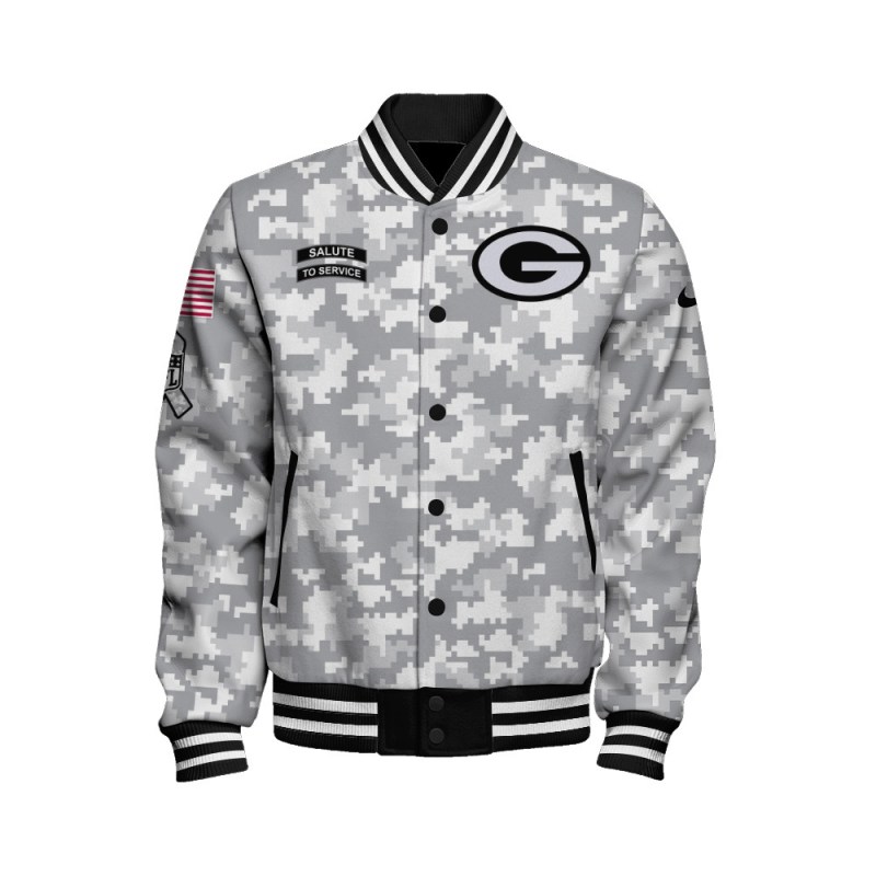 Green Bay Packers Varsity Jacket Side View